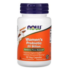 Пробіотики для жінок, Women's Probiotic 20 Billion, Now Foods, 50 рослинних капсул - фото