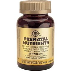 Витаминный комплекс для беременных Prenatal Nutrients, Solgar, 60 таблеток - фото