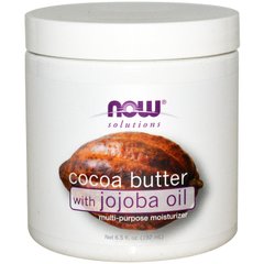 Масло какао з маслом жожоба (Cocoa Butter, Jojoba Oil), Now Foods, Solutions, 192 мл - фото