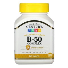 Вітаміни В-50 комплекс, Complex, 21st Century, 60 таблеток - фото