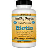 Биотин, Biotin, Healthy Origins, 5000 мкг, 150 капсул, фото