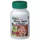 Вітаміни для волосся, шкіри, нігтів, Hair, Skin & Nails, Nature's Plus, Herbal Actives, 60 таблеток, фото