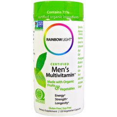 Чоловічі мультивітаміни, Rainbow Light, 120 вегетаріанських капсул - фото
