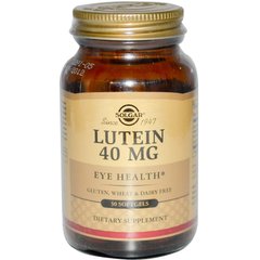 Лютеїн, Lutein, Solgar, 40 мг, 30 капсул - фото
