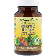 Мультивітамінний комплекс для чоловіків 55+, Men Over Multivitamin & Mineral, MegaFood, 1 в день, 60 таблеток - фото