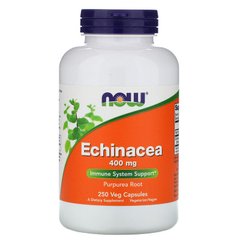 Ехінацея (Echinacea Purpurea), Now Foods, 400 мг, 250 капсул - фото