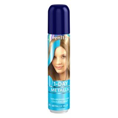 МЕТАЛІК №3 блакитний спрей для фарбування волосся, 1- DAY, Venita, 50 мл - фото