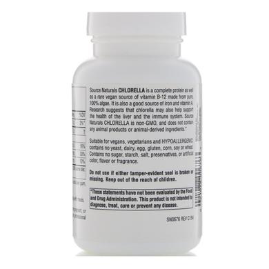 Хлорела, Chlorella, Source Naturals, 500 мг, 200 таблеток - фото