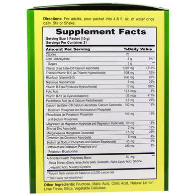Витамин С шипучий, Ester-C Effervescent, American Health, лимон лайм, 1000 мг, 21 пакет по 10 г - фото