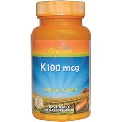 Вітамін До, Vitamin K, Thompson, 100 мкг, 30 капсул - фото