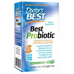 Пробиотики, Probiotic, Doctor's Best, 20 млрд КОЕ, 30 капсул - фото