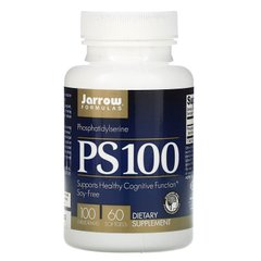 Фосфатидилсерин, Phosphatidylserine, PS100, Jarrow Formulas, 100 мг, 60 гелевих капсул - фото