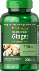 Корінь імбиру, Ginger Root, Puritan's Pride, 550 мг, 200 капсул - фото