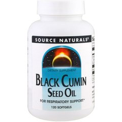 Масло семян черного тмина, Black Cumin Seed Oil, Source Naturals, 120 гелевых капсул - фото
