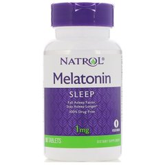 Мелатонин, Melatonin, Natrol, 1 мг, 90 таблеток - фото