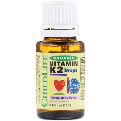 Органічний вітамін K2 в краплях, ChildLife, ягідний смак, 12 мл - фото