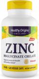 Цинк, Zinc Bisglycinate Chelate, Healthy Origins, 50 мг, 120 рослинних капсул, фото