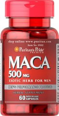 Маку, Maca, Puritan's Pride, 500 мг, 60 капсул - фото