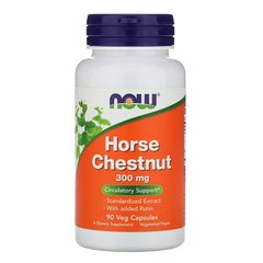 Кінський каштан і рутин, Horse Chestnut, Now Foods, 300 мг, 90 капсул - фото