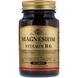 Магній з вітаміном В-6, Magnesium with Vitamin B6, Solgar, 133/8 мг, 100 таблеток, фото – 1
