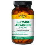 L-лизин Адванс, L-Lysine Advanced, Country Life, 1500 мг, 180 растительных капсул, фото