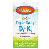 Витамин D3+K2 для детей 25 мкг, 1000 МЕ и 22.5 мкг, Carlson Labs, 10.16 мл, фото