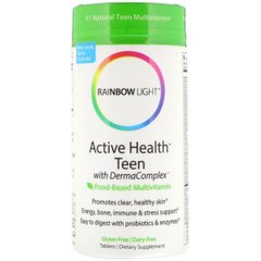 Мультивітаміни для підлітків, підтримка шкіри, Active Health Teen with Derma Complex, Rainbow Light, 60 таблеток - фото