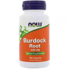 Корінь лопуха, Burdock Root, Now Foods, 430 мг, 100 капсул - фото