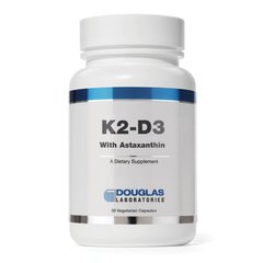 Витамины К2 Д3 с астаксантином, K2-D3 With Astaxanthin, Douglas Laboratories, 30 капсул - фото