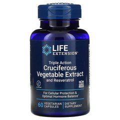 Растительный экстракт с ресвератролом, Cruciferous Vegetable, Life Extension, 60 капсул - фото