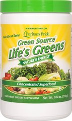 Суперфуд, Life's Greens Concentrated Superfood Formula, Puritan's Pride, 273 г - фото