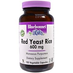 Червоний дріжджовий рис, Red Yeast Rice, Bluebonnet Nutrition, 600 мг, 120 капсул - фото