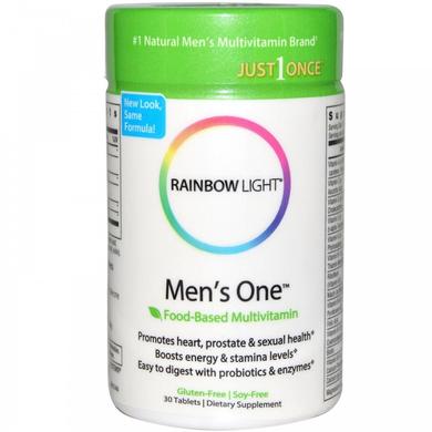 Вітаміни для чоловіків з сертифікованої трав'яною сумішшю, Men's One, Rainbow Light, 30 таблеток - фото