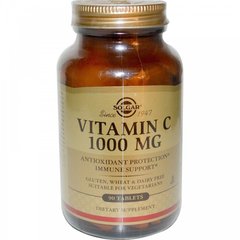 Вітамін С, Vitamin C, Solgar, 1000 мг, 90 таблеток - фото