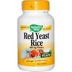Красный дрожжевой рис, Red Yeast Rice, Nature's Way, 600 мг, 120 капсул - фото