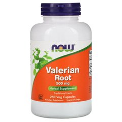 Корінь Валеріани, Valerian Root, Now Foods, 500 мг, 250 капсул - фото
