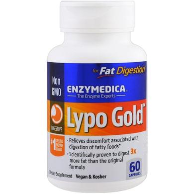 Ферменти для переварювання жирів, Lypo Gold, For Fat Digestion, Enzymedica, 60 капсул - фото