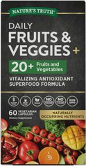 Овочі і фрукти, Daily Fruits & Veggies 20+, Nature's Truth, 60 вегетаріанських капсул - фото