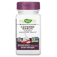Кайенский перець і часник, Cayenne & Garlic, Nature's Way, 530 мг,100 капсул - фото