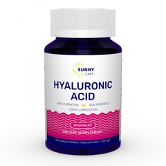 Гіалуронова кислота, Hyaluronic Acid Powerful, Sunny Caps, 120 мг, 60 капсул - фото