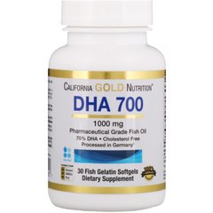 Риб'ячий жир, DHA 700, Madre Labs, 1000 мг, 30 капсул - фото