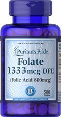 Фолиевая кислота, Folic Acid, Puritan's Pride, 800 мкг, 50 таблеток - фото