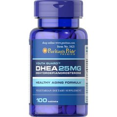 DHEA (дегідроепіандростерон), DHEA, Puritan's Pride, 25 мг, 100 таблеток - фото