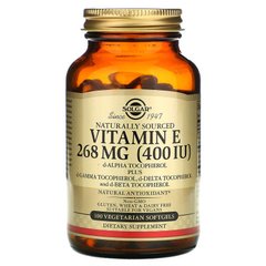 Вітамін Е, Vitamin E, Solgar, натуральний, 400 МО, 100 капсул - фото