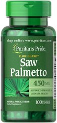 Со пальметто, Saw Palmetto, Puritan's Pride, 450 мг, 100 капсул - фото