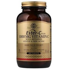 Вітамін С естер плюс (Ester-C Plus), Solgar, 1000 мг, 180 таблеток - фото