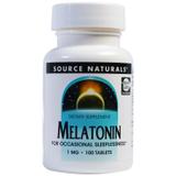 Мелатонин, Melatonin, Source Naturals, 1 мг, 100 таблеток, фото