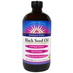Масло чорного кмину, Black Seed Oil, Heritage Products, органік, 480 мл - фото