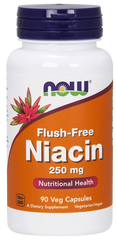 Ніацин вітамін В3, Flush-Free Niacin, Now Foods, 250 мг, 90 капсул - фото