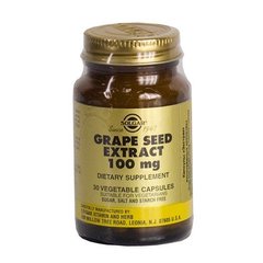Екстракт виноградних кісточок, 100 мг, Solgar, 30 капсул - фото